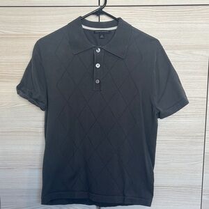 Vintage Banana Republic Men's Dark Gray Polo Shirt